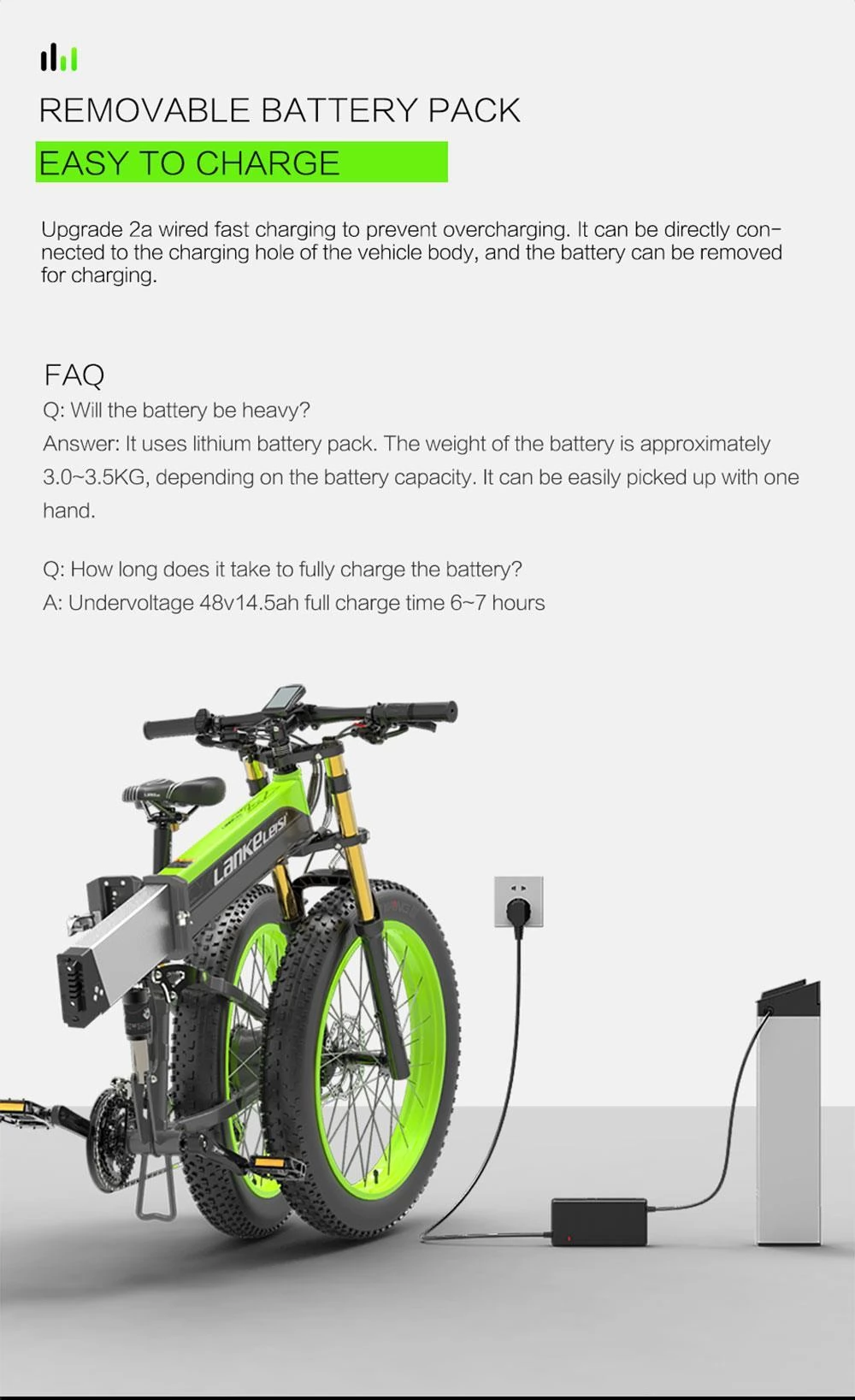 LANKELEISI T750 Plus 26*4.0 Inch Fat Tire Foldable Electric Bike